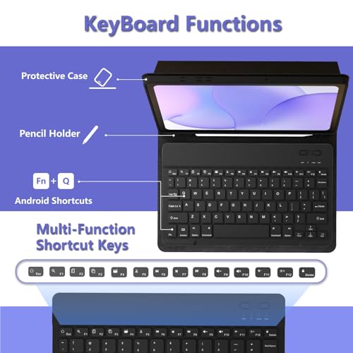 Clavier Bluetooth amovible et souris pour Samsung Galaxy Tab A9 Plus