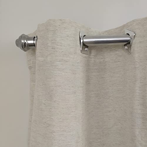 Cortina Rustica Flame Linho Ilhos Crom 2,30 x 3,00 Largura Cor:Natural