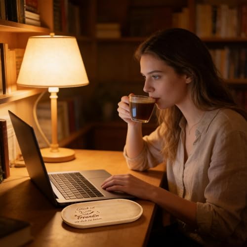 Beste Freundin Geschenke Tablett aus Holz mit Gravur Freundschaft Persönliches Geschenke Für Freundin,Geschenk Freundin Geburtstag Weihnachten Deko für Freundin, Edle Geschenkidee für Badezimmer Küche