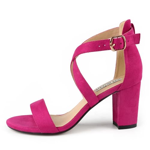 Image of JOY IN LOVE Women's Chunky Block Heels 3 Inch Ankle Strap Low Heel Sandals