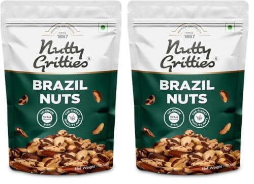 Image of Nutty Gritties 100% Natural Brazil Nuts 150g | Rich in Nutrients & Antioxidants | Healthy Munching Snack | Fresh & Crunchy (Pack of 2)