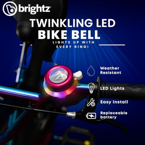 Sonnette de vélo à LED enfant rose avec avertisseur sonore et éclairage guidon