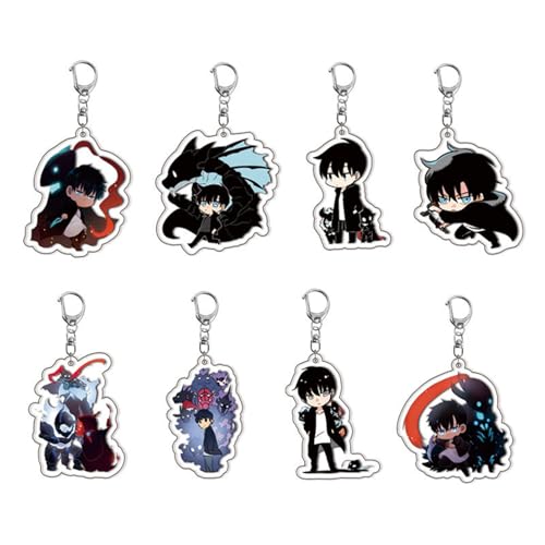 ISaikoy Set of 8 Anime Solo Leveling Acrylic Keychain Double