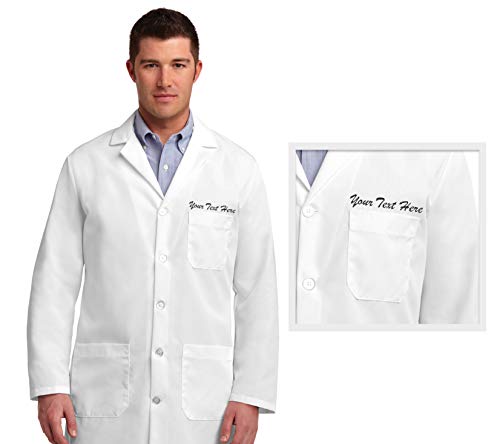 Custom Embroidered Unisex Long Sleeve 3-Pocket Medical Laboratory Coats - Add Your Text