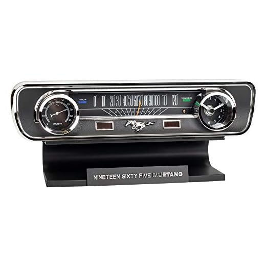 Mark Feldstein & Associates Ford 1965 Mustang Vintage Dashboard Tabletop Desk Thermometer Sound Clock