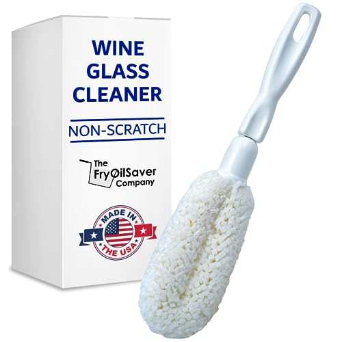 The Fryoilsaver Company B61C Flute And Stemware Wine Glass Cleaning Brush, Non-Scratch Soft Foam Bristles & Dishwasher Safe, Glass Cleaner Brush For Crystal Glasses cover