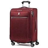 Travelpro Platinum Elite Softside Expandable Spinner Wheel Luggage, Bordeaux, Checked-Medium 25-Inch
