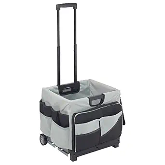 ECR4Kids MemoryStor Universal Rolling Cart and Organizer Bag Set, Black