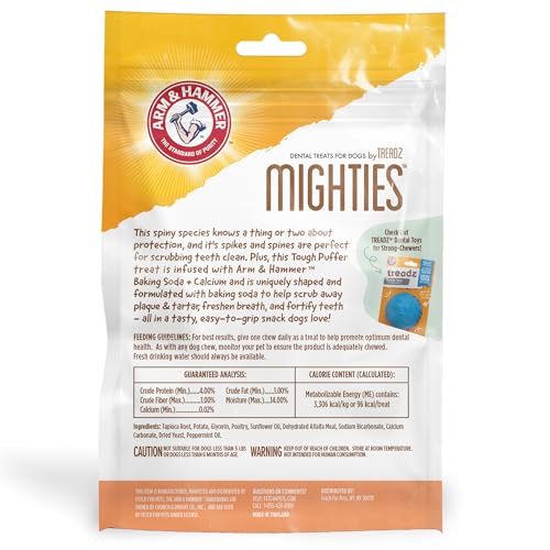 Arm & Hammer Mighties Treadz Dental Dog Treats, Puffer, Mint, 7 Ct, 2-Pk - image 7