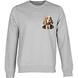 Photo Gallery cocker spaniel genmtelman minimalistic logo felpa stampata in cotone, grigio, m Photo Gallery cocker spaniel genmtelman minimalistic logo felpa stampata in cotone, grigio, m