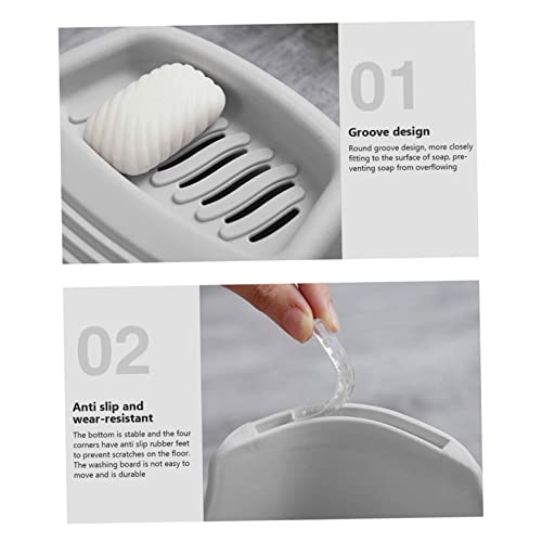 Washboard, Washboard Laundry Hand Wash Board Plastic No Slip Washing Board for Clothes Scrubbing Board with Soap Holder for Laundry Hand Washing Tool Washing Board Washboard for Laundry Wash Board fo - Image 8