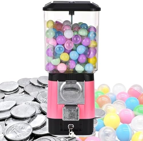 Candy Vending Machine - Coin-Operated, 200 Empty Capsules & 100 Stainless Steel Tokens - Ideal for Game Stores, Toy Dispensing, and Fun Arcade Experiences