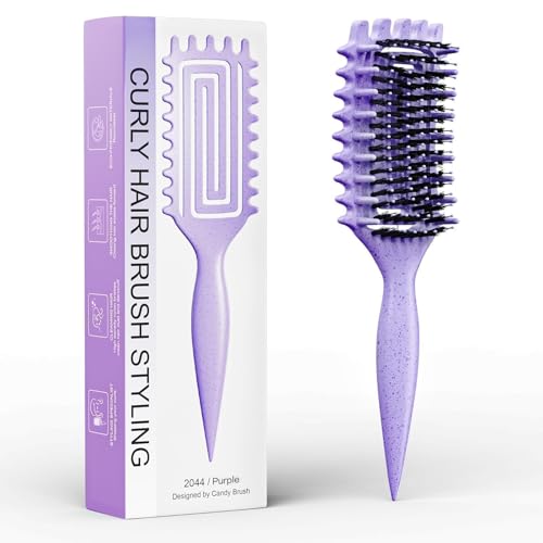 Curl Defining Brush for Curly Hair, Lightweight, Purple