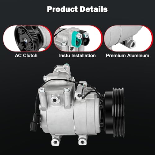 Image of cciyu Air Conditioning Compressor Fit for Hyundai Tiburon 2.7L 2003-2008 | AC Compressor Pump 57199 Powerful Cooling Quiet Operation