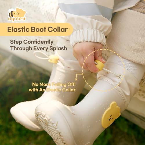Kids Rain Boots with an Elastic Boot Collar, Toddler Rain Shoes Children WaterProof Boots for Boys and Girls4