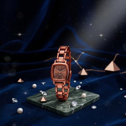 Image of Watches for Women, Luxury Square Small Face Ultra Slim Ladies Watches, Classic Steel Analog Quartz Womens Watch