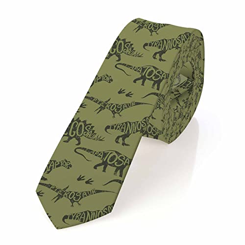 Accesorio Traje Hombre Dinosaurios Verdes Corbatas De Hombre Divertida Accesorios De Traje Modernas Mens Tie Para Cosplay Fiestas Oficina