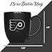 Rico Industries NHL Hockey Philadelphia Flyers 15-Oz Personalized Laser Engraved Matte Black Ceramic Bistro Mug - for Hot or Cold Drinks