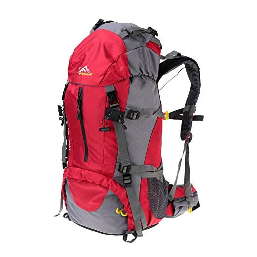 Lixada Mochila de Senderismo 50L con Cubierta Impermeable Mochila de Marcha Trekking Camping Deporte Al Aire Libre