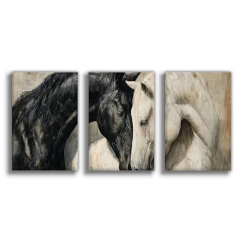 Impression sur toile équine émotionnelle déco murale chambre 50x75