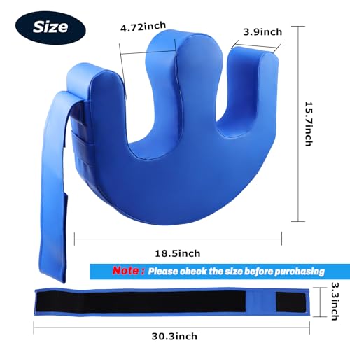 YHK Bedridden People Turning Device, Prevent Muscle Atrophy Elderly with Removable Straps U-Shaped Multifunctional Turning Pillow, Bedroll Pillow Bedridden Nursing Supplies (Dark Blue Straps - Thumbnail 2