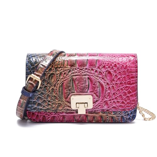 Image of Makcr Joacbv Small Crocodile Crossbody Cell Phone Purse for women Vegan Leather Clutch Wallet with Leather Shoulder Strap | Small