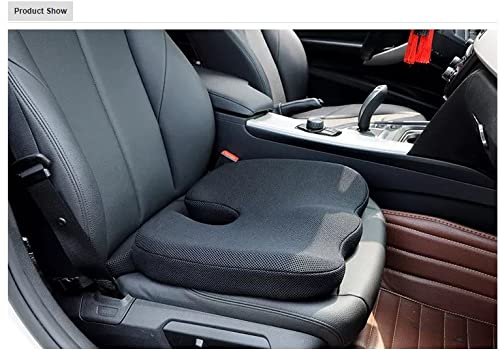 Comfort4U Orthopedic Memory Foam Seat Cushion For Car Seat - Office Chair - Gaming Chair - Boat Seat - Tailbone Cushion - Coccyx Cushion - Sciatica Pillow For Sitting (Red, Velvet) #TOP4