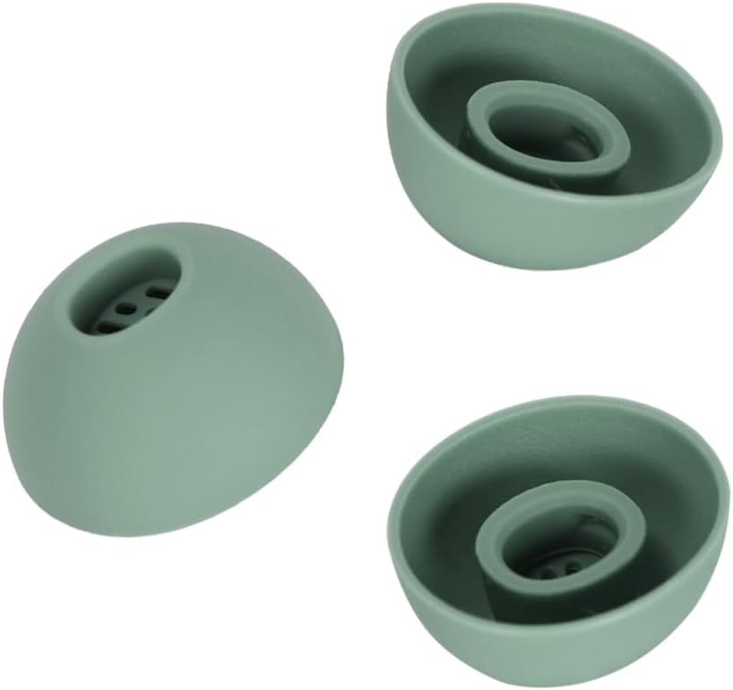 Spare Ear Tips Compatible with Oneplus Buds3/Buds4 Soft Silicone Eartips Earplugs with Portable Storage Box 6 Pairs S M L (Green)