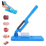 Multifunctional Table Slicer, 2024 Upgraded Manual Meat Slicer, Portable Frozen Meat Cutter Machine, Hand Fruit Bread Vegetable Beef Mutton Roll Slicing Machine for Home Cooking Hot Pot (Blue)