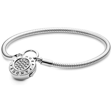 Pandora Moments Schlangen-Gliederarmband mit Pavé Padlock-Verschluss Cover