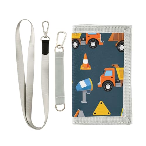 Bolaz The Trifold Camouflage Wallets-Yellow Orange Truck Pattern,Customized Coin Case Lightweight Card Pocket Money Organizer