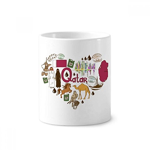Porte-brosse à dents Qatar en céramique blanche et tasse à stylos 350ml