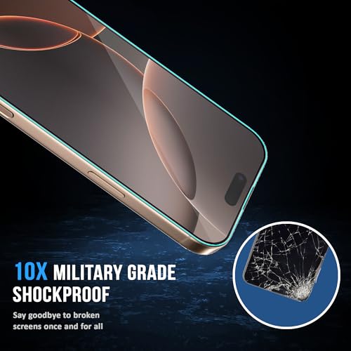 Image of ArmourPro Military-Grade Tempered Glass for iPhone 17 Pro Max - 9H Anti Scratch, Edge-to-Edge Coverage, HD Clarity, Smooth Touch, Case Friendly, Easy Installation Kit with Cable Protector