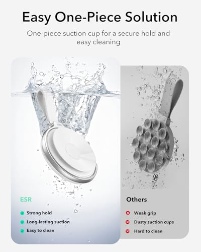 ESR for MagSafe Suction Mount, Sticky Phone Grip, Magnetic Phone Suction Grip, Silicone Suction Cup Phone Mount, Hands-Free Mirror Phone Holder for iPhone 17 16/Android/S25/Google, TikTok/Video, White - image 7