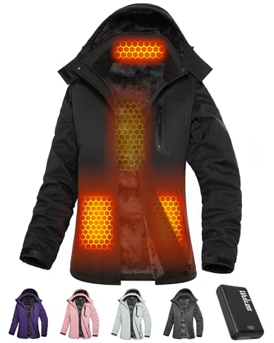 Women Puffer Graphene Heated Jacket Battery Pack Charger Ladies Electric