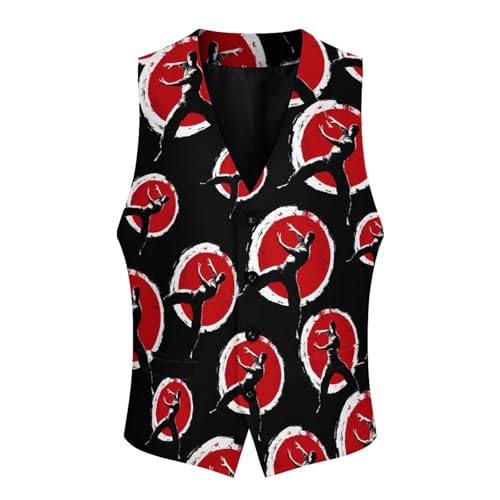 Qigong Wushu Teacher Tai Chi Pose Trendy Vest Suit for Men V Neck Formal Dress Waistcoat Vests Business Slim Fit3