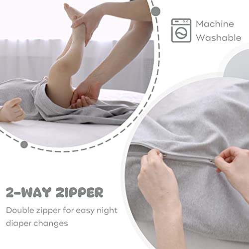 Yoofoss Baby Sleep Sack 6-12 Months 100% Cotton 0.5 Tog Baby Sleeping Bag 2-Way Zipper Toddler Wearable Blankets 3 Pack Breathable Lightweight (Medium) #TOP5