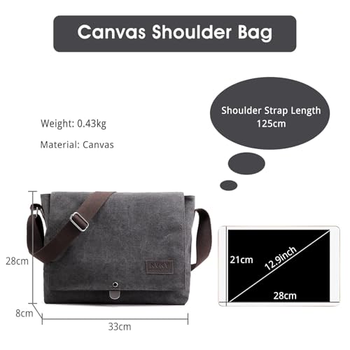 Casual Top Handle Briefcase Messenger Satchel for Work Vintage Men's Shoulder Canvas Tote Handbag Crossbody3