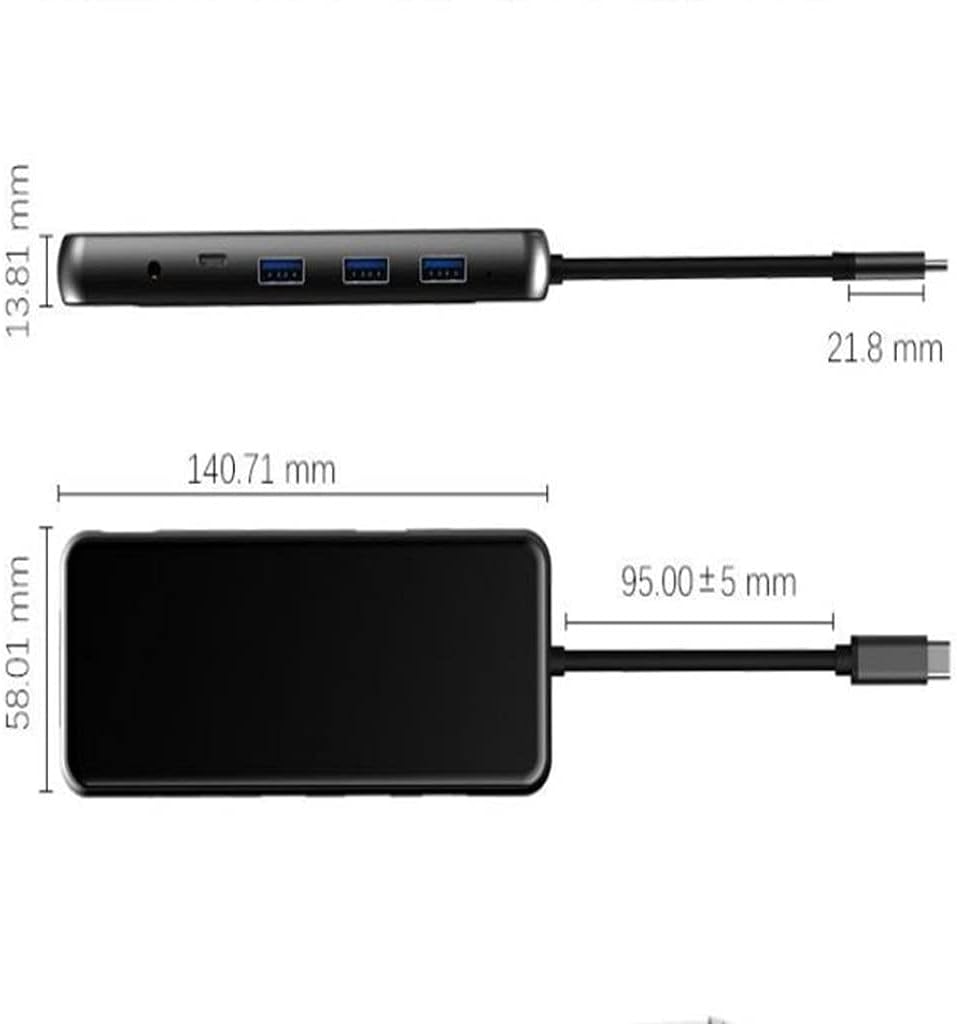 C ノートパソコン ドッキングステーション USB 3.0 VGA RJ45 PD USB HDMI互換ハブ ドック用 【高速(ブラック)】