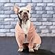 meioro Hundepullover mit Reißverschluss und Kapuze, für Hunde und Katzen, niedlich, warm, mit Kapuze, Winter, warm, für Welpen, französische Bulldogge, Mops (Größe M, Rosa)