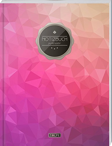 TULPE Punktraster Notizbuch A4 „C074 Dreiecke“ (140+ Seiten, Vintage Softcover, Punktkariertes P