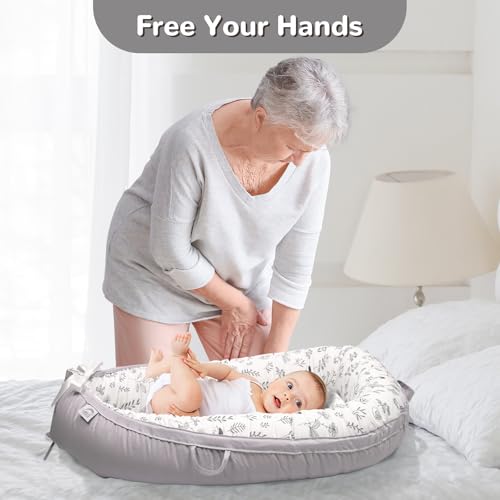 Image of EAQ Baby Lounger, Infant Lounger for Newborn,Portable Baby Nest Cover Breathable & Soft, Newborn Essentials