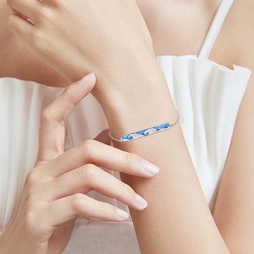 Image of Dragonfly Bracelet 925 Sterling Silver Butterfly Bracelet Adjustable Celtic Moon Bracelet Irish Celtic Jewelry Gifts for Women