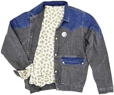 Back To Future Marty-McFly Grey Denim Jacket Mens-Retro Vintage Mcfly Jean Jacket
