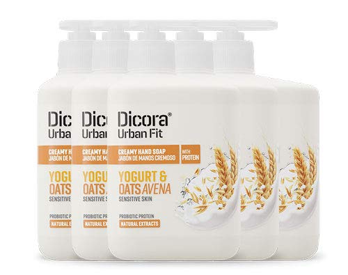 Dicora Urban Fit 5 Jabón de Manos Hidratante con Proteínas del Yogurt y Extractos Naturales de Avena de 500 ml