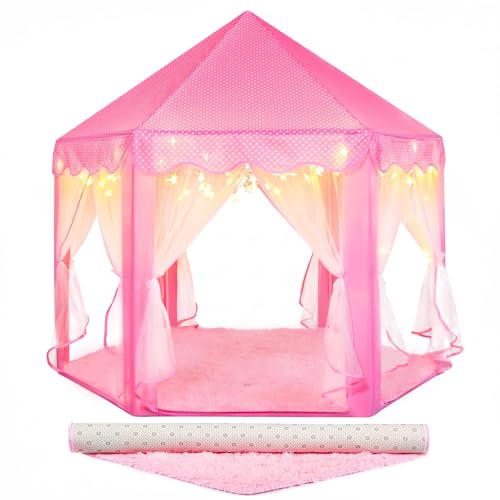 Senodeer Princess Tent for Girls Indoor: with Rug, Star...