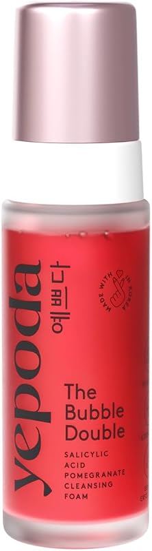 Yepoda The Bubble Double Espuma de Limpeza Facial com Ácido Salicílico e Extrato de Romã, 120 mL