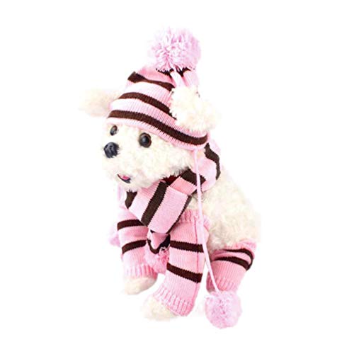 Balacoo Winter Dog Knitted Scarf Hat Set Dog Warmers Set Pet Winter Costume Doggie Winter Outfits for Dog Cat - Image 7