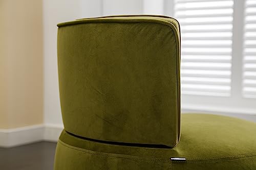 Sillón redondo giratorio terciopelo oliva miniatura 5
