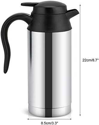Car Electric Kettle, MAGT 12V Kettle for Car 750Ml Stainless Steel Electric Car Kettle Heating Cup Coffee Mug Travel Water Bottle Ideal for Hot Water Coffee